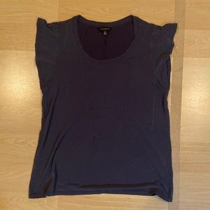 Lucky Brand Blue Flutter Sleeve Blouse